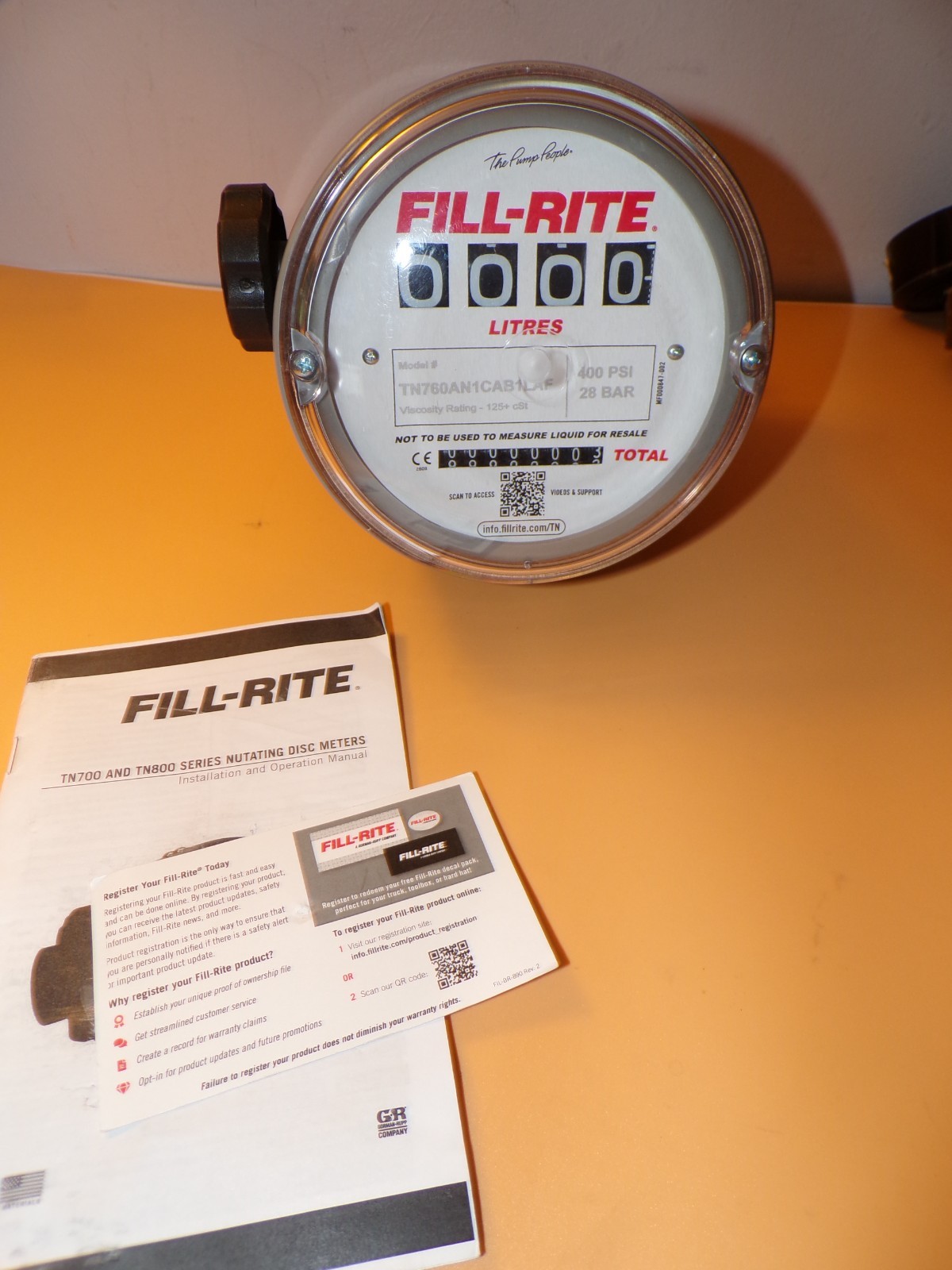 FILL-RITE TN760AN1CAB1LAF 2.3-57 LPM 4-Digit Mechanical Fuel Meter *LITERS*