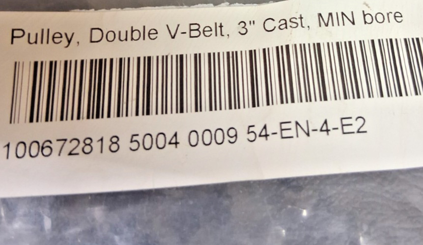 54-EN-4-E2 3″ Cast Double V-Belt Pulley 1/2″ Bore – Lot of 2