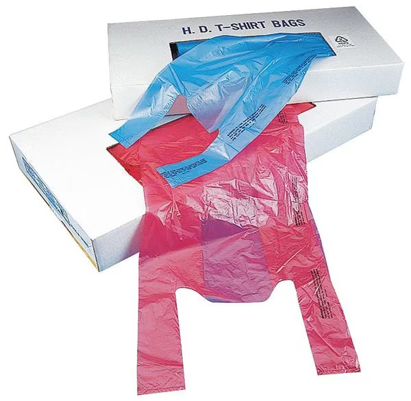 Zoro Select 5DUP3 T-Shirt Bags, Blue, 21 In. L, PK1000