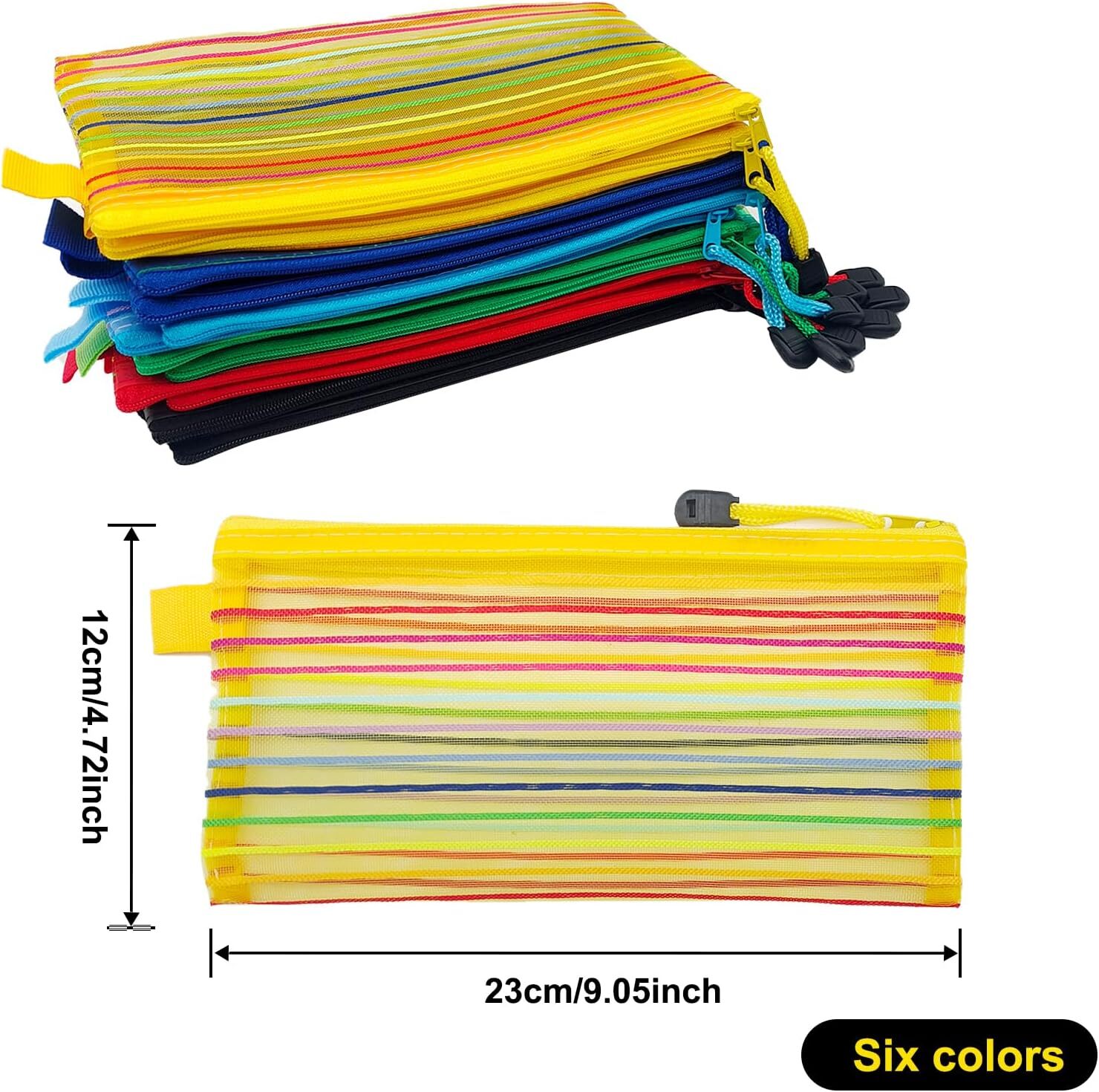 itechpanda 12 Pack Zipper Mesh Pouch, A6 Net Pouch Multipurpose…