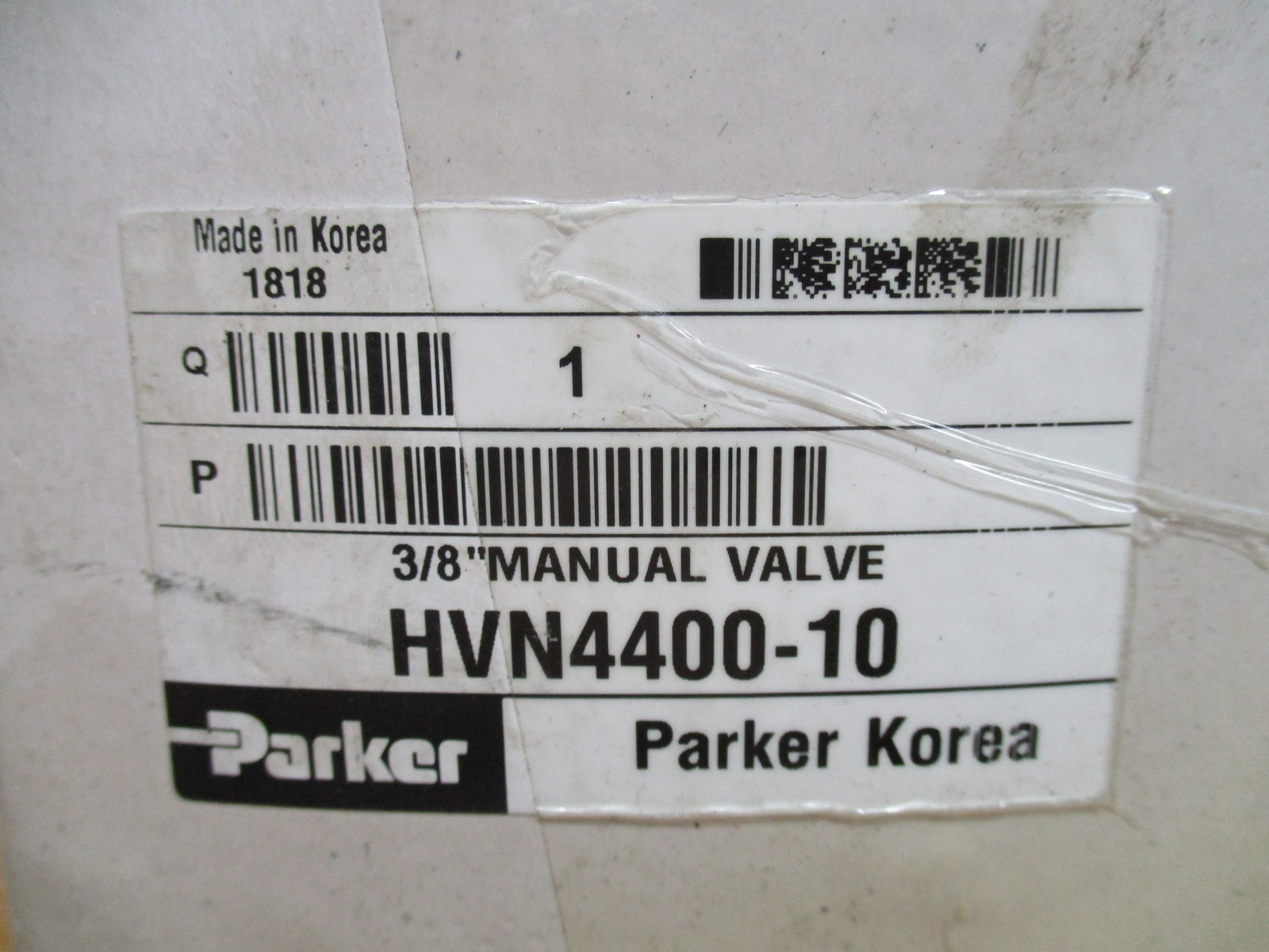 Parker HVN4400-10 Manual Valve HVN440010 W/O Handle