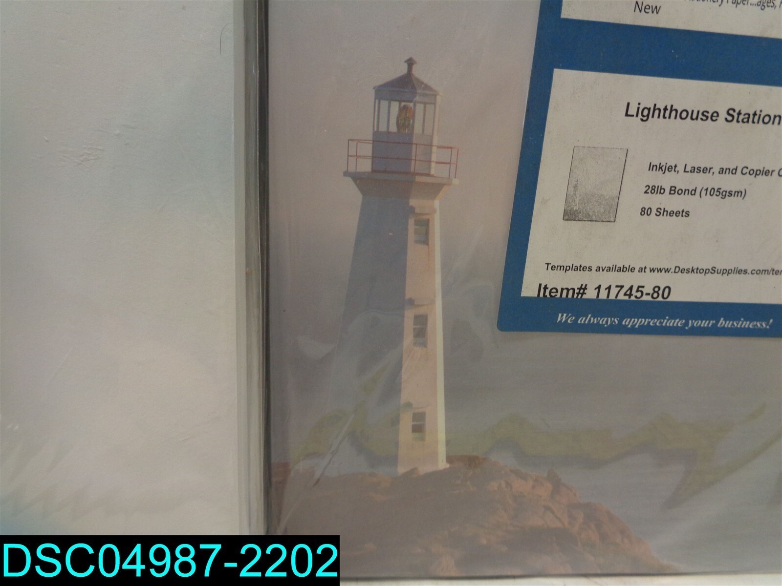 QTY=800 (10PK OF 80) Lighthouse & Soft Clouds Stationery Paper 11736-80/11745-80