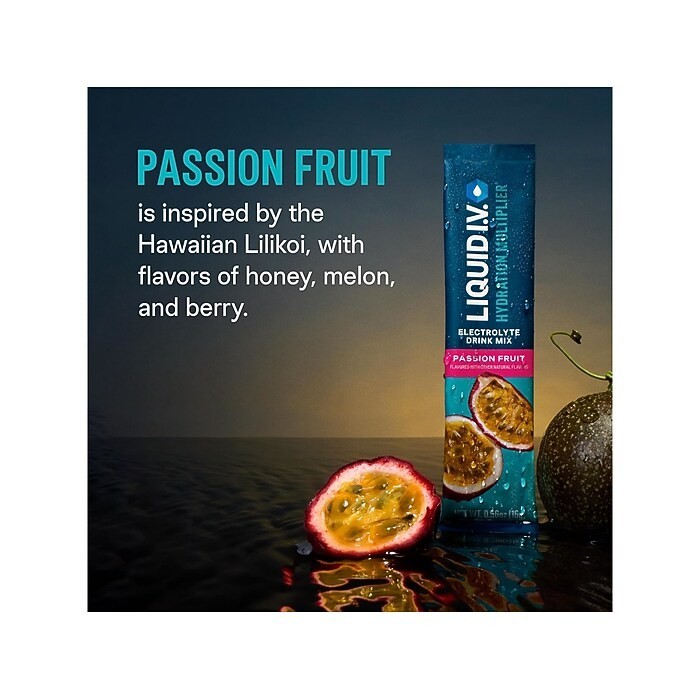 2PK LIQUID I.V. Hydration Multiplier Passion Fruit Electrolyte Drink Mix 15Stick