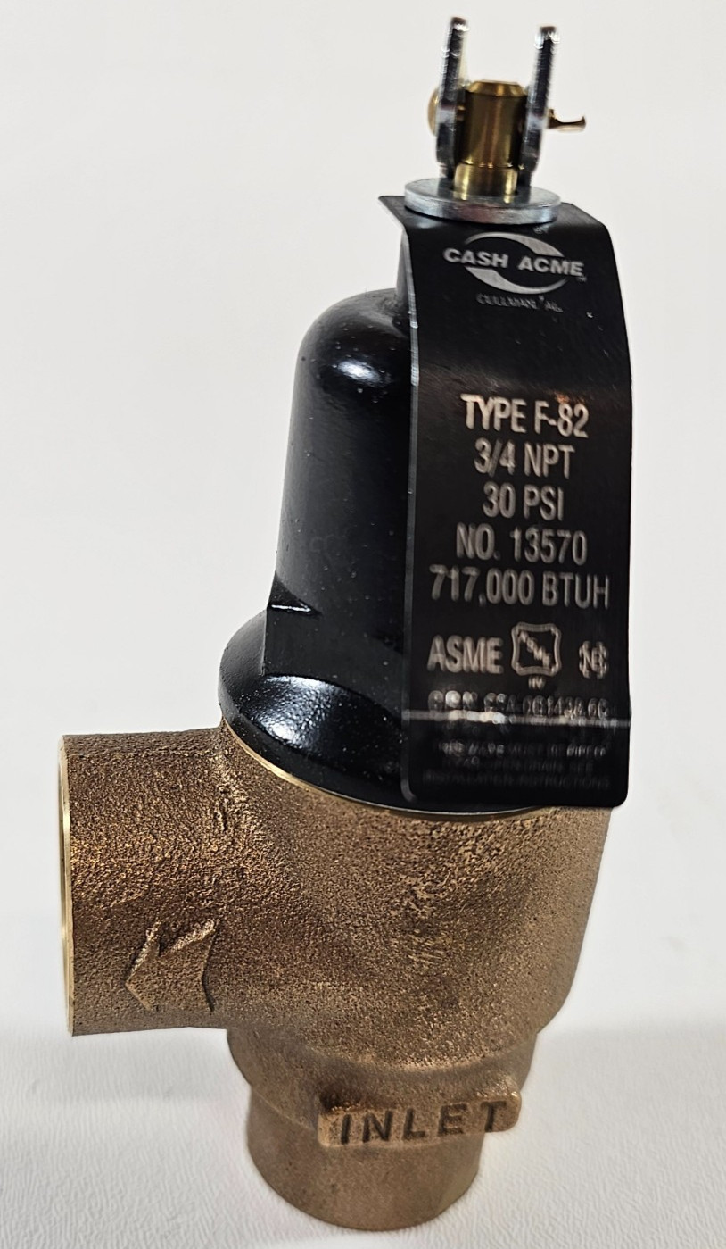 Cash Acme 13570-0030 F82 3/4″ 30 PSI Medium Capacity Pressure Relief Valve New