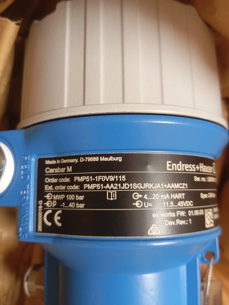 Endress+Hauser / CERABAR M / Pressure Transmitter and Sensor / PMP51-1F0V9/115