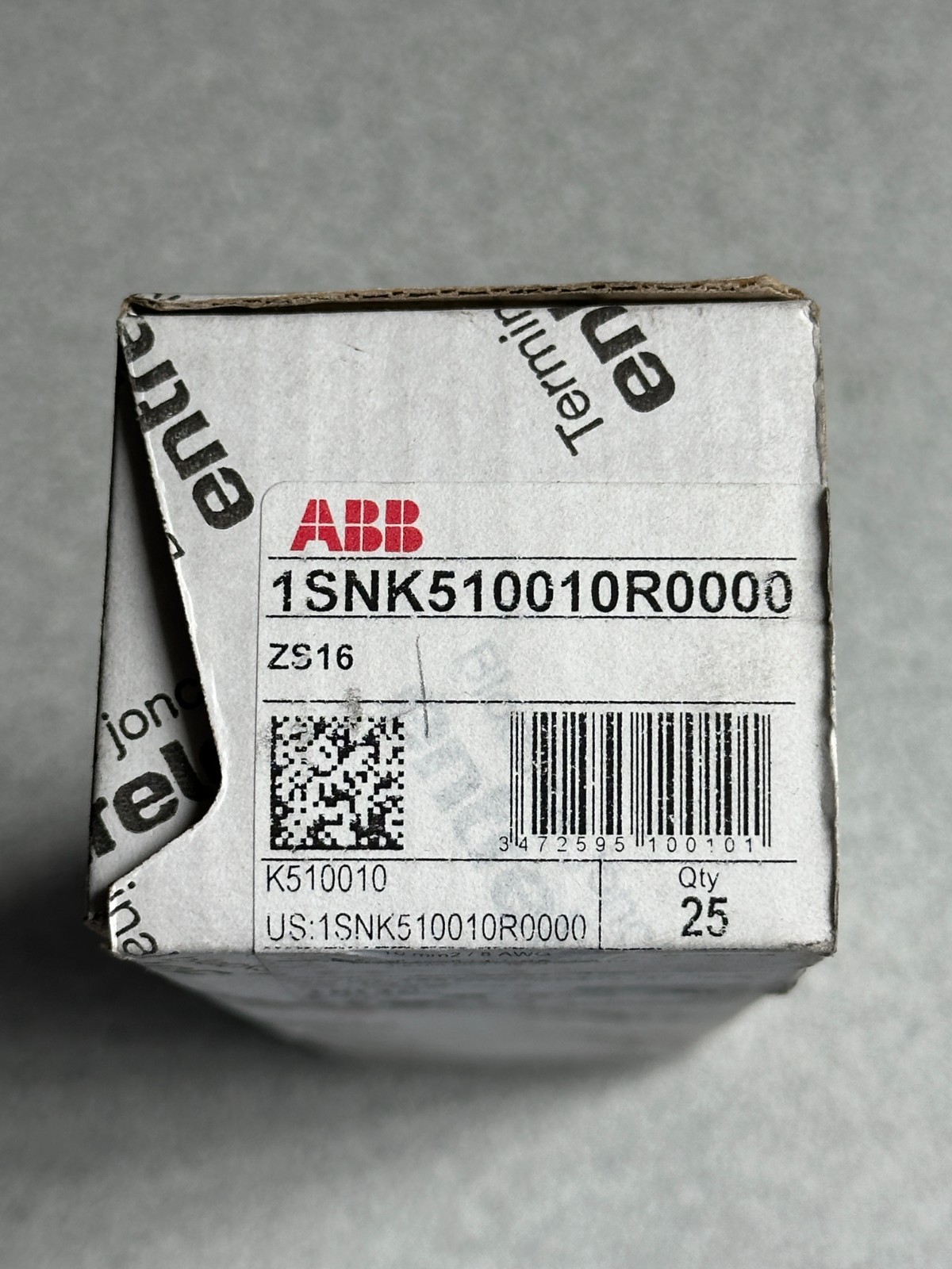 NEW 25 Pk Entrelec 1SNK510010R0000 ABB ZS16 Feed-Thru Terminal Block Screw In