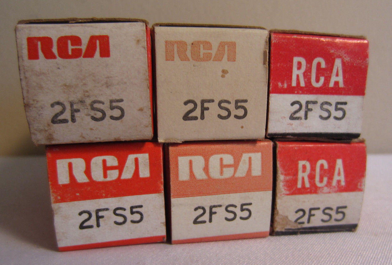 Lot Of 6 RCA 2FS5 Electron Electronic Tubes In Boxes NOS
