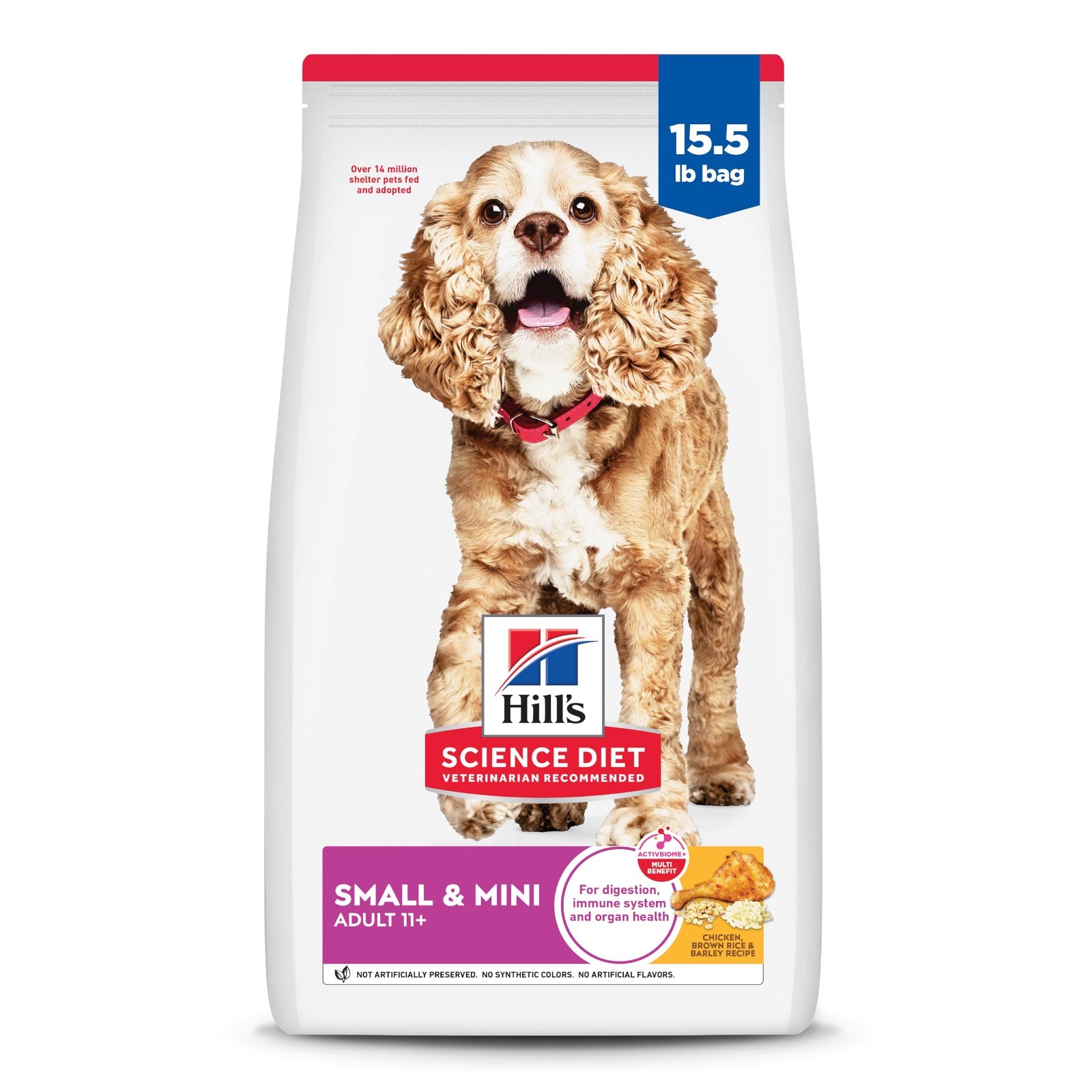 Hill’s Science Diet Small & Mini, Senior Adult 11+, Chicken, Brown Rice, 15.5lb