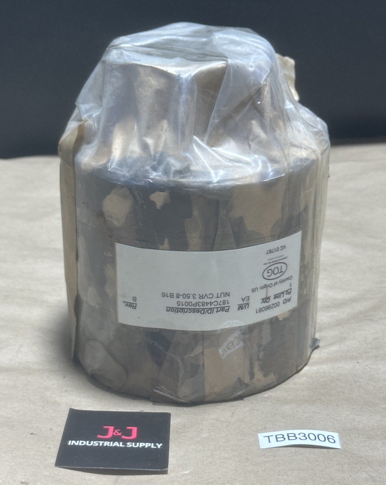 BRAND NEW SURPLUS- TOG Manufacturing 187C4483P0015 Covered Nut 3.50-8 B16 🇺🇸