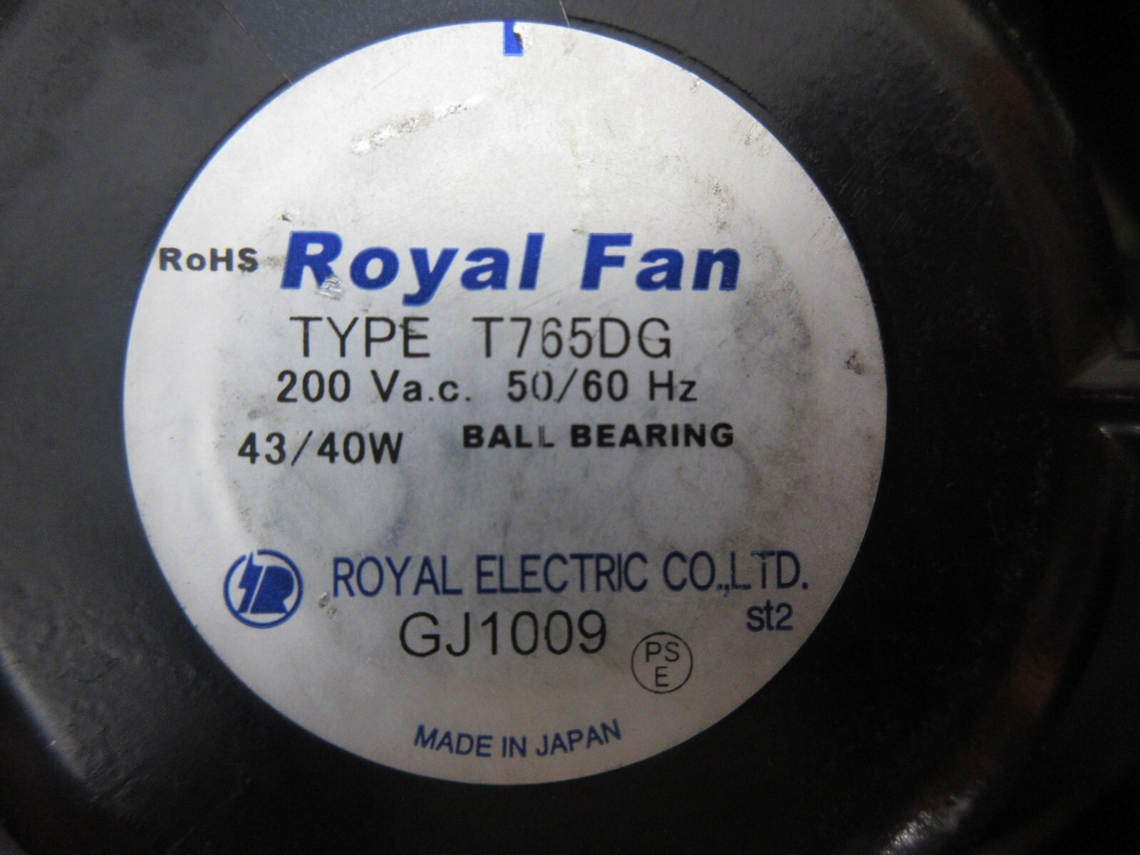 ROYAL ELECTRIC ROYAL FAN T765DG 200VAC 50/60HZ GJ1009 LOT OF 3 PIECES