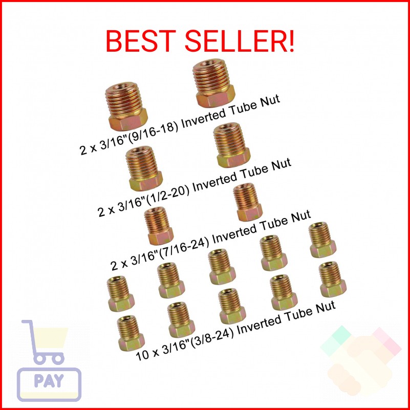 MuHize Brake Line Tubing Kit 3/16 inch 25 Feet with 16 Flare Fittings – Rust-Pro