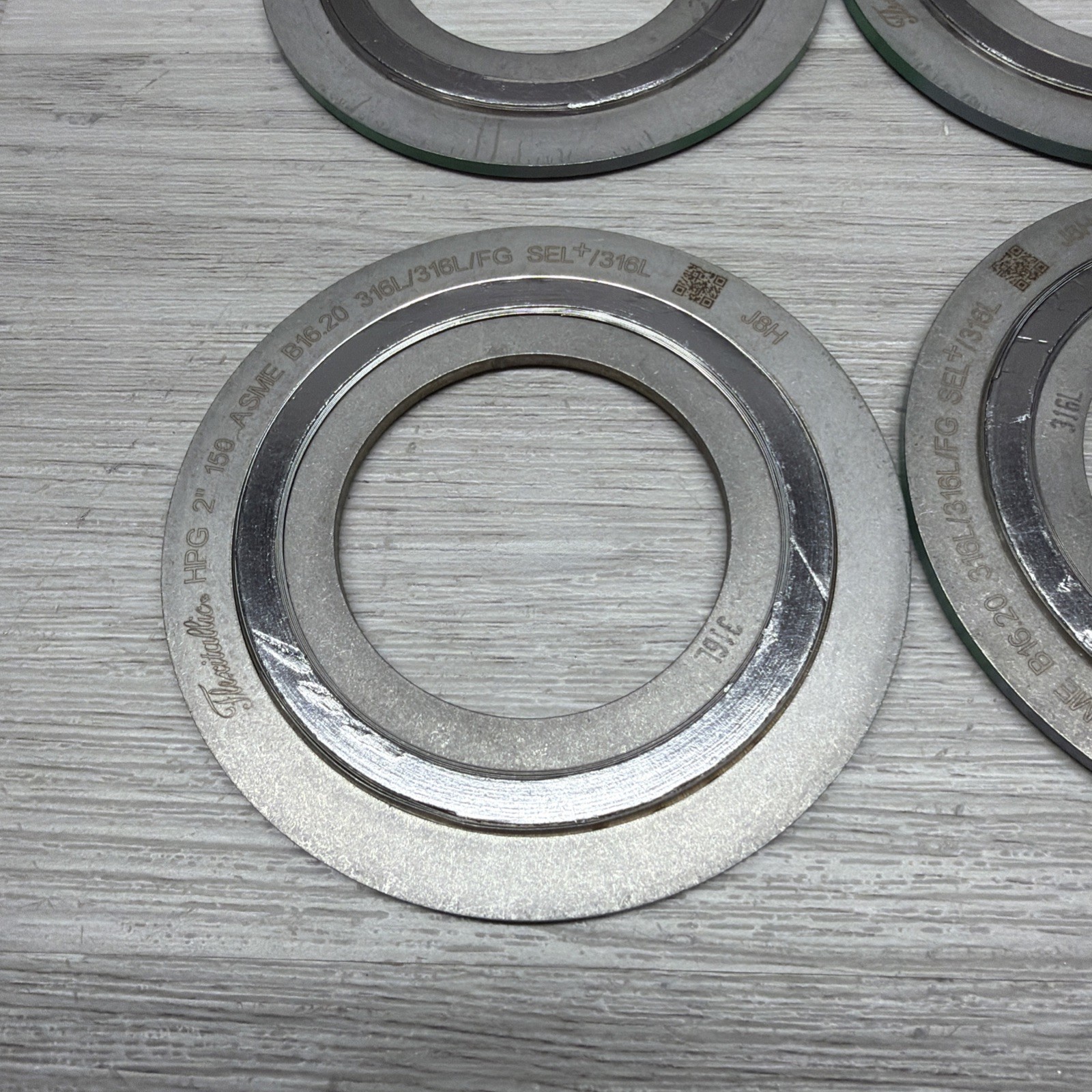Lot Of 4 Flexitallic 020010202082 Spiral Wound Gasket, 2” 150#, 316 SS