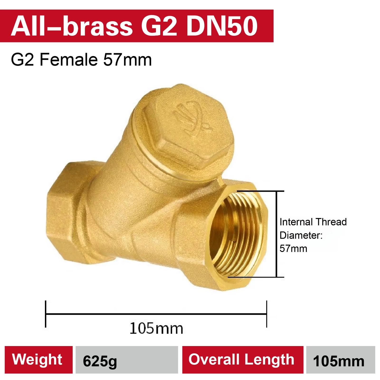 Inline Brass Y Strainer Valve Threaded Female PN16 Sediment Filter with SS Mesh