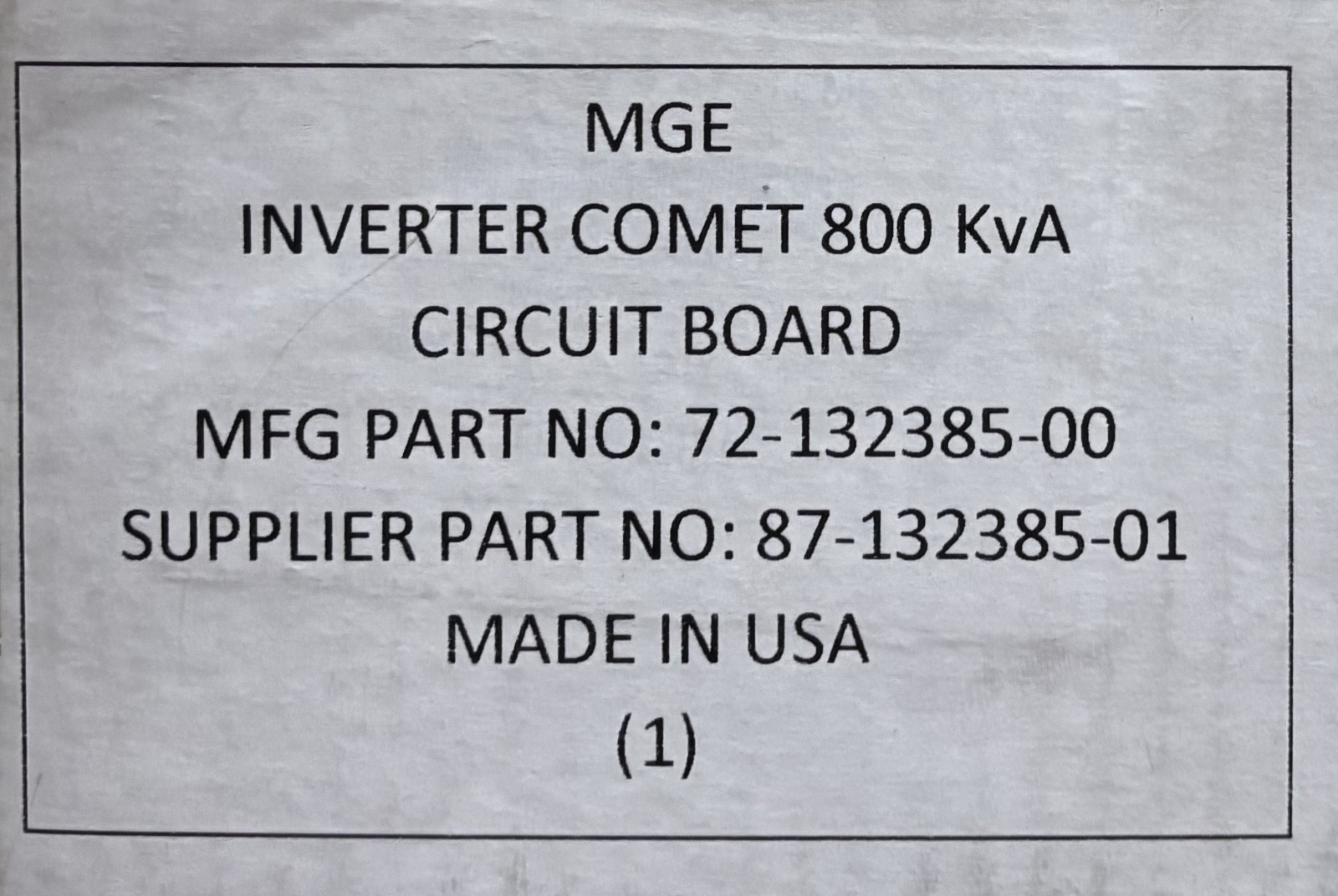 APC 72-132385-00 / 62-130064-01 Inverter Assembly 800KVA — For MGE UPS Systems