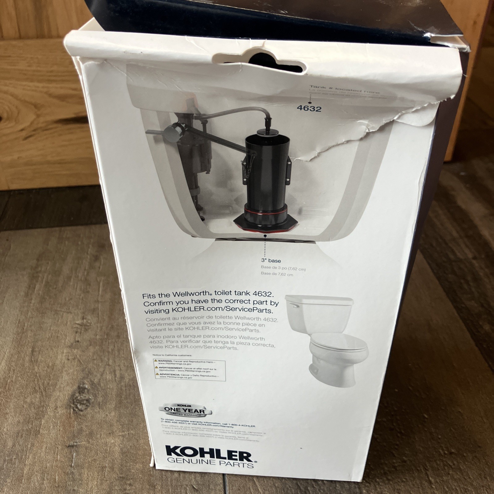 Kohler RGP1069722 Plastic Flush Valve Kit for 3” Wellworth 4632