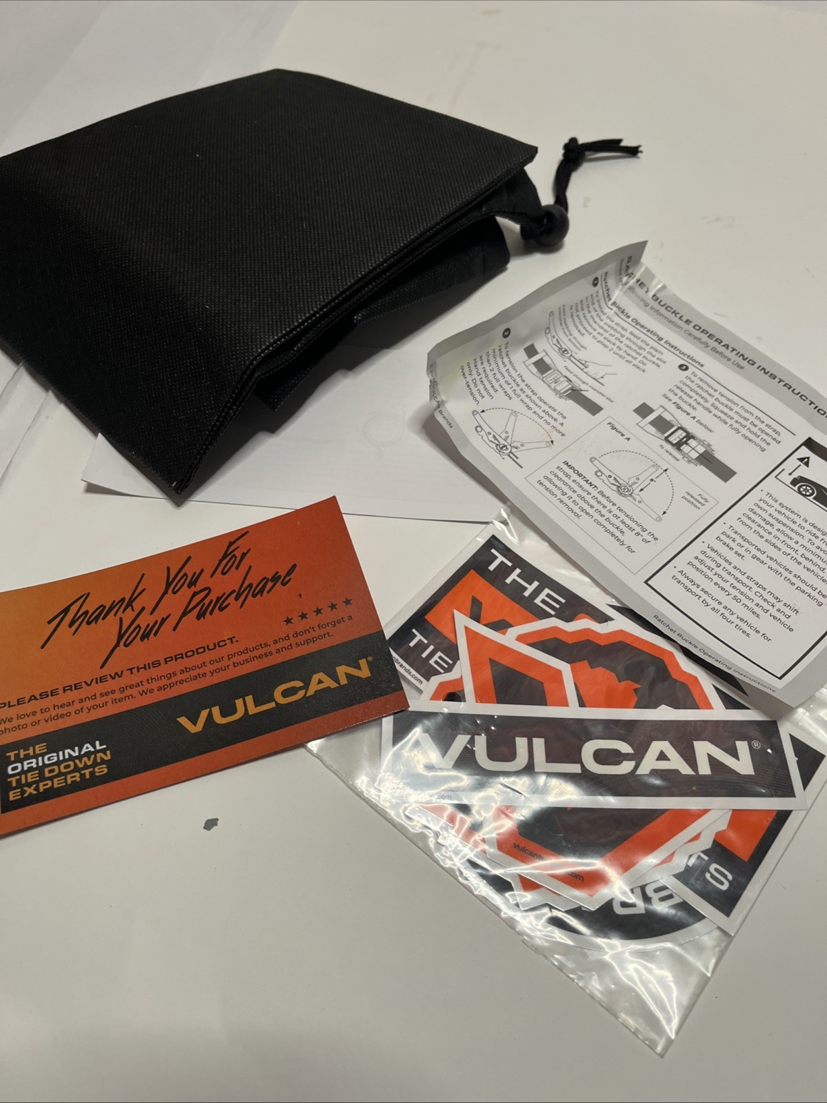2-Pack VULCAN 1.6 in. x 8 ft. Safety Orange Ratchet Strap & Loop Tie Down Kit