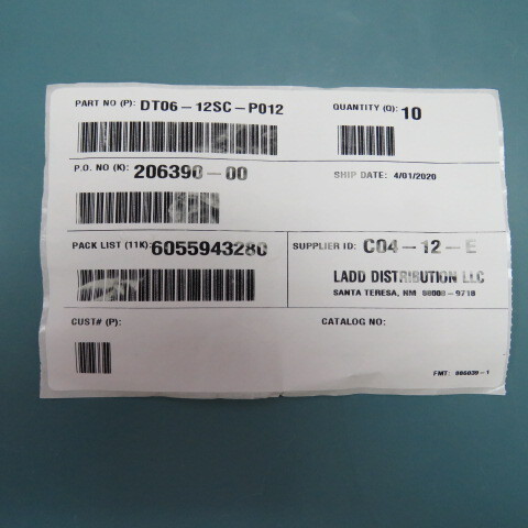 DEUTSCH DT06-12SC-P012 Qty of 9 per Lot CONN 12 POS