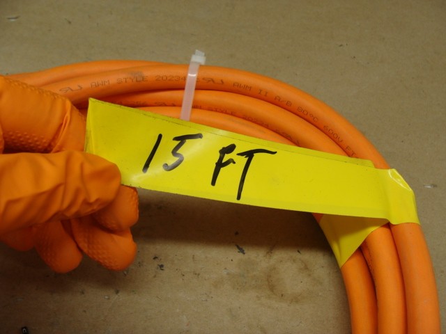 REXROTH SERVO MOTOR POWER CABLE RKL0019 INK0653 06 21 42/17 600V 15 FEET