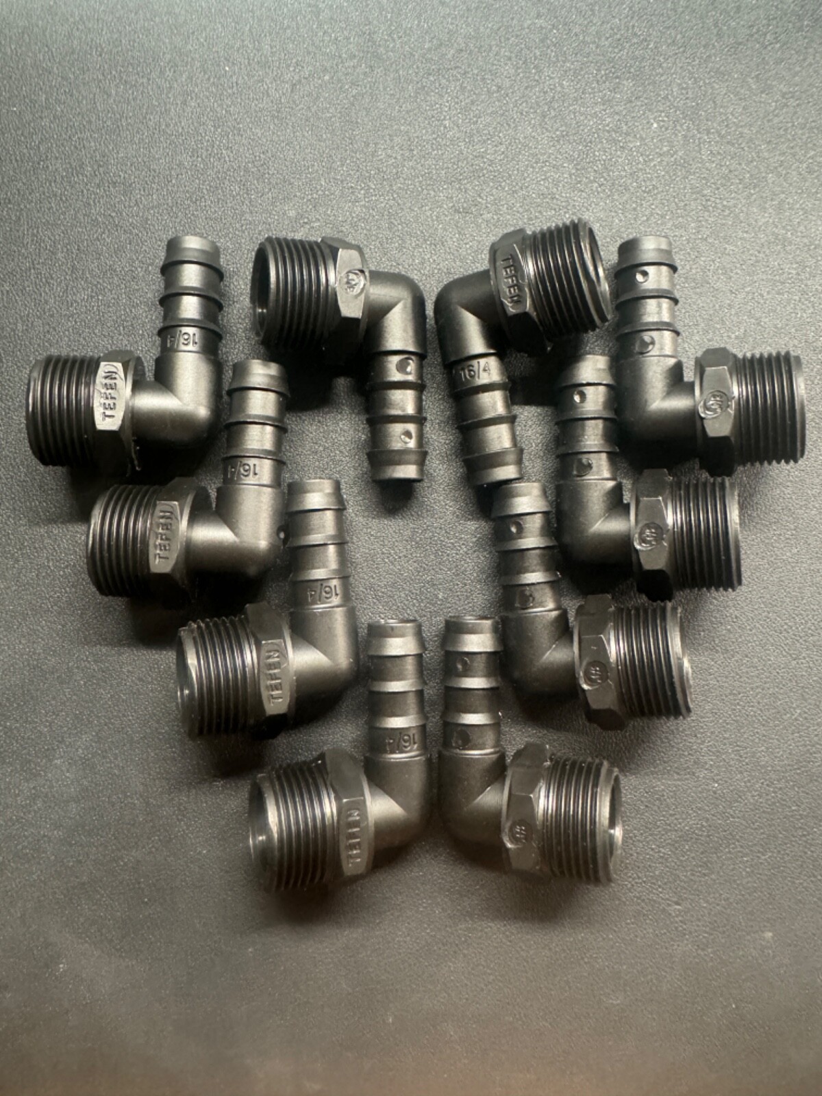 10 NEW PLASTIC Elbows – 3/4″ MNPT X 13 MM (1/2″) OD Barb