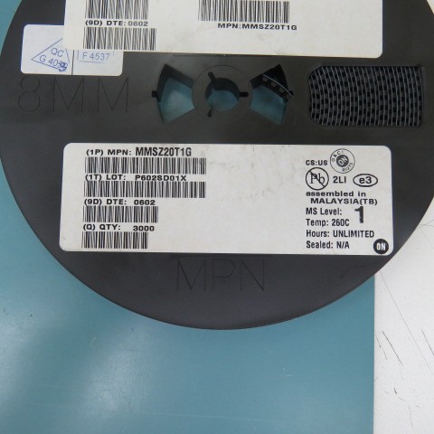 Onsemi MMSZ20T1G Qty of 650 per Lot Zener Voltage Regulators 500 mW SOD-123 Sur