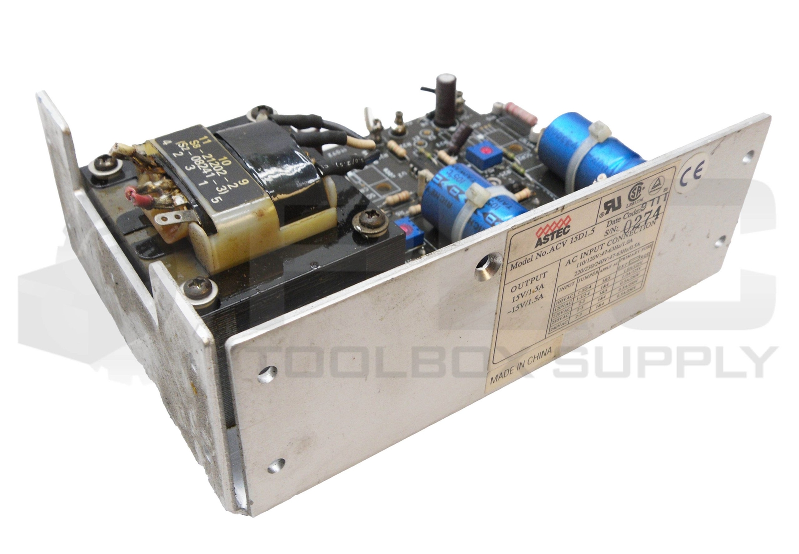 ASTEC ACV 15D1.5 POWER SUPPLY 15V 1.5A 47-63HZ
