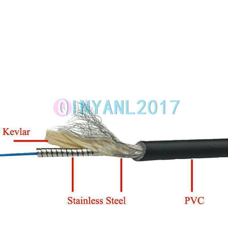 Black Armored Fiber Cable Duplex Fiber Optic Patch Cord 150M LC-LC UPC SM 9/125