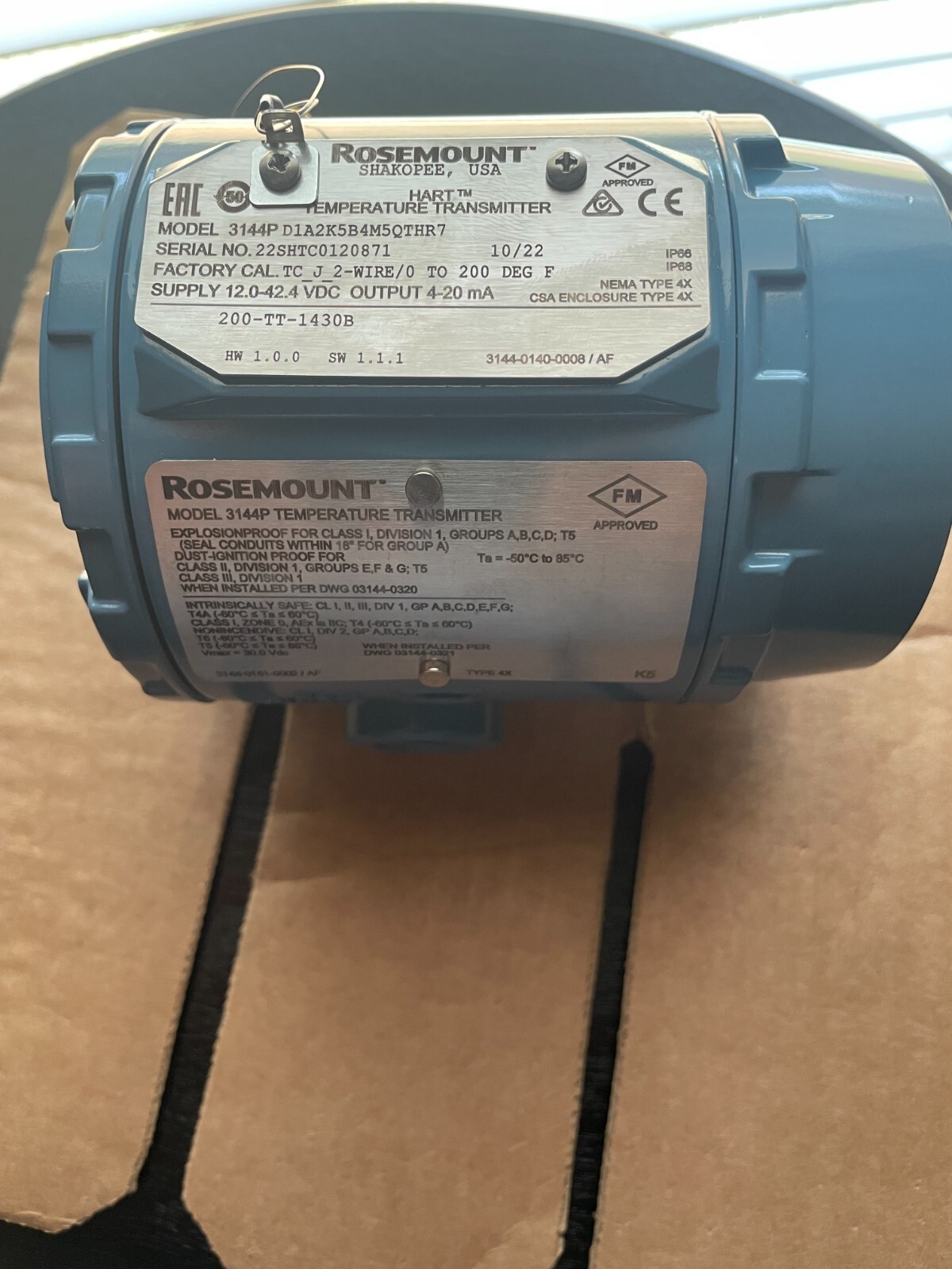 EMERSON ROSEMOUNT 3144PD1A2K5B4M5QTHR7 TEMP TRANS 3144