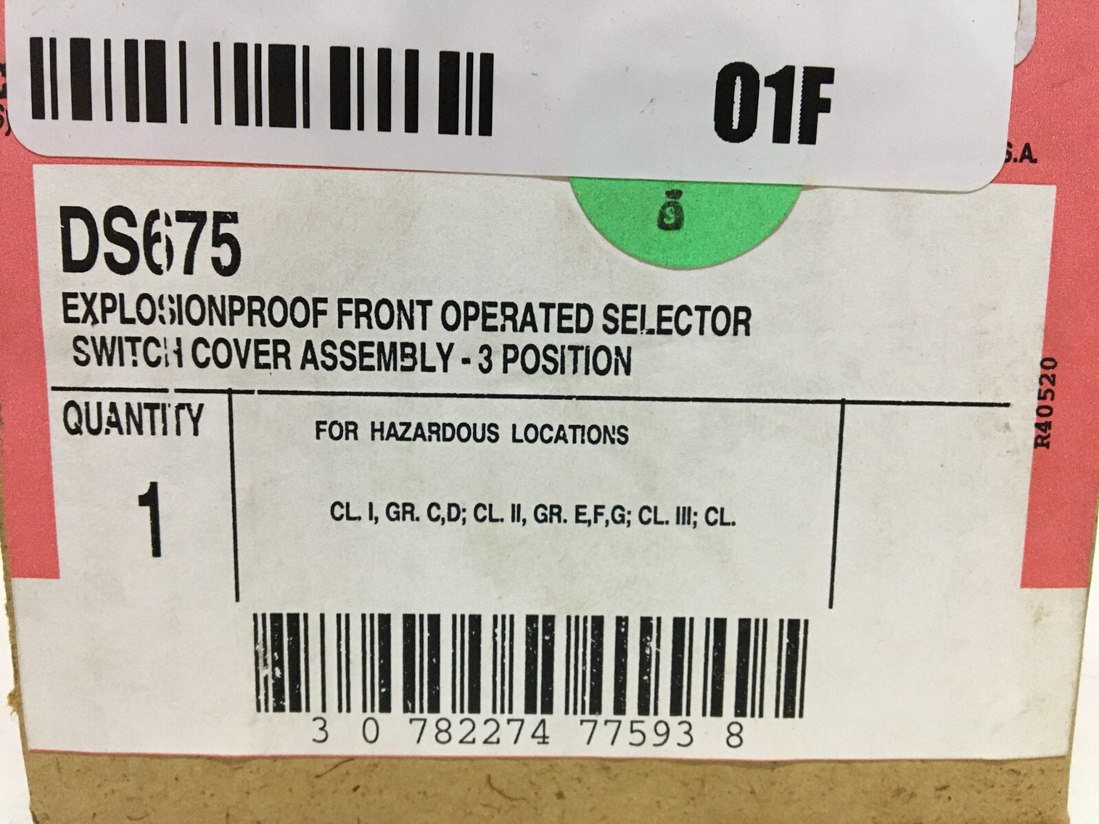 Crouse Hinds DS675 Explosion Proof Front Operate Selector Switch Cover (#20475)