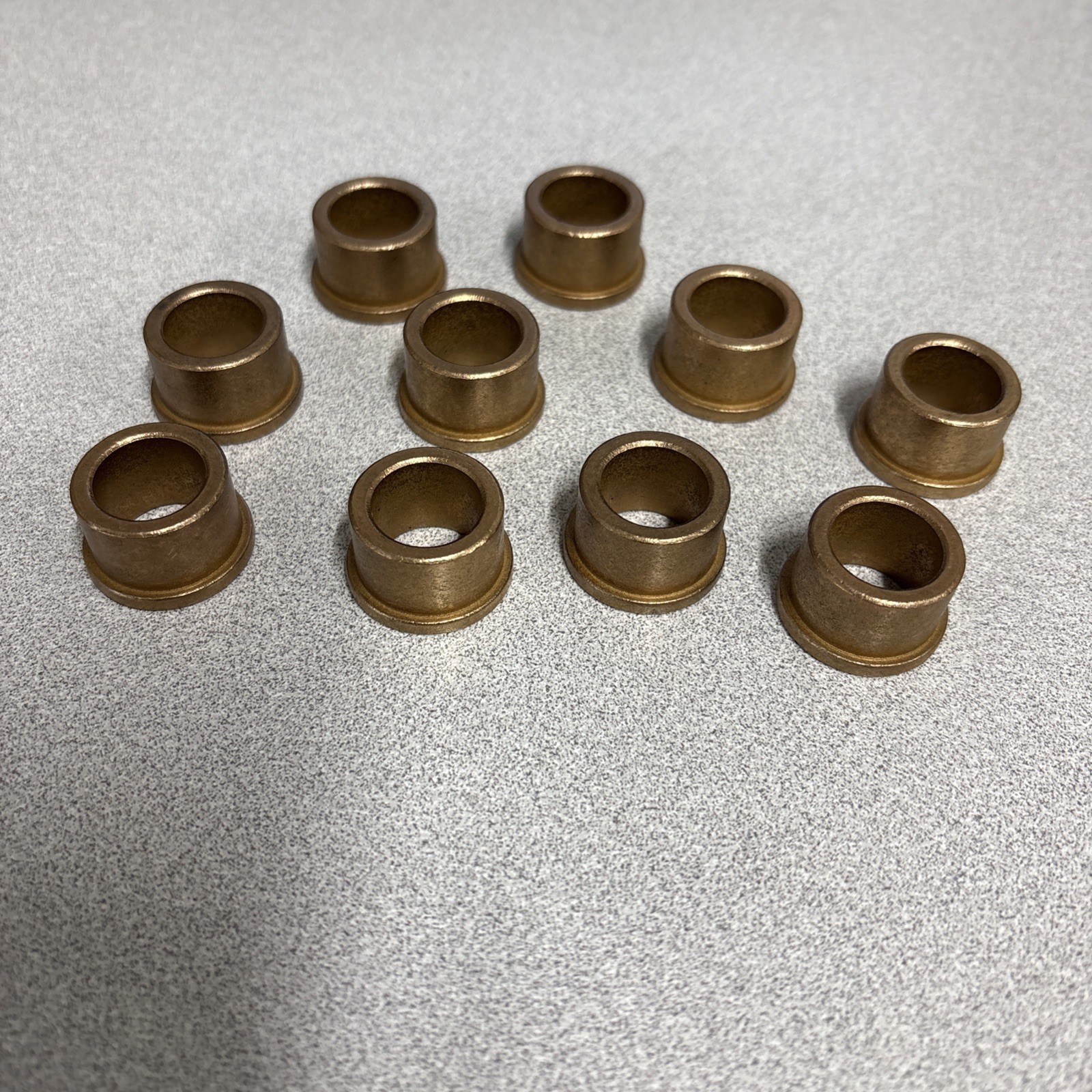 Oilite Flanged Bronze Bushings- 5/8″ ID x 7/8″ OD x 5/8″- FF-843-4- Lot of 10