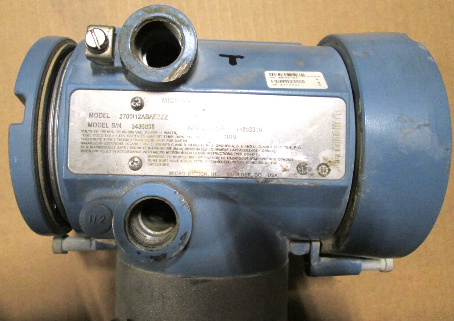 MICRO MOTION, 2″ X 1-1/2″ 600#, R200S420NCAAEZYZZ, 2700I12ABAEZZZ, USED