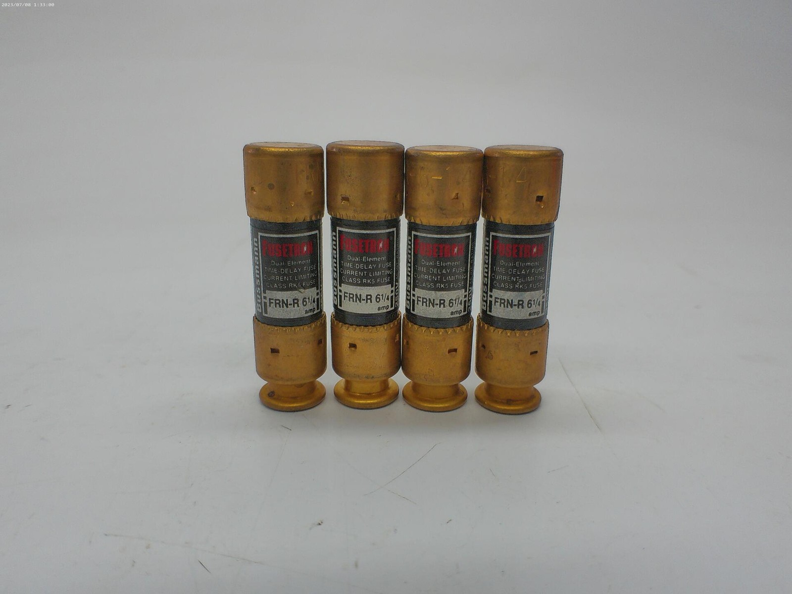 FUSETRON FRN-R-6-1/4 FUSE BLACK LOT OF 4 NSNP