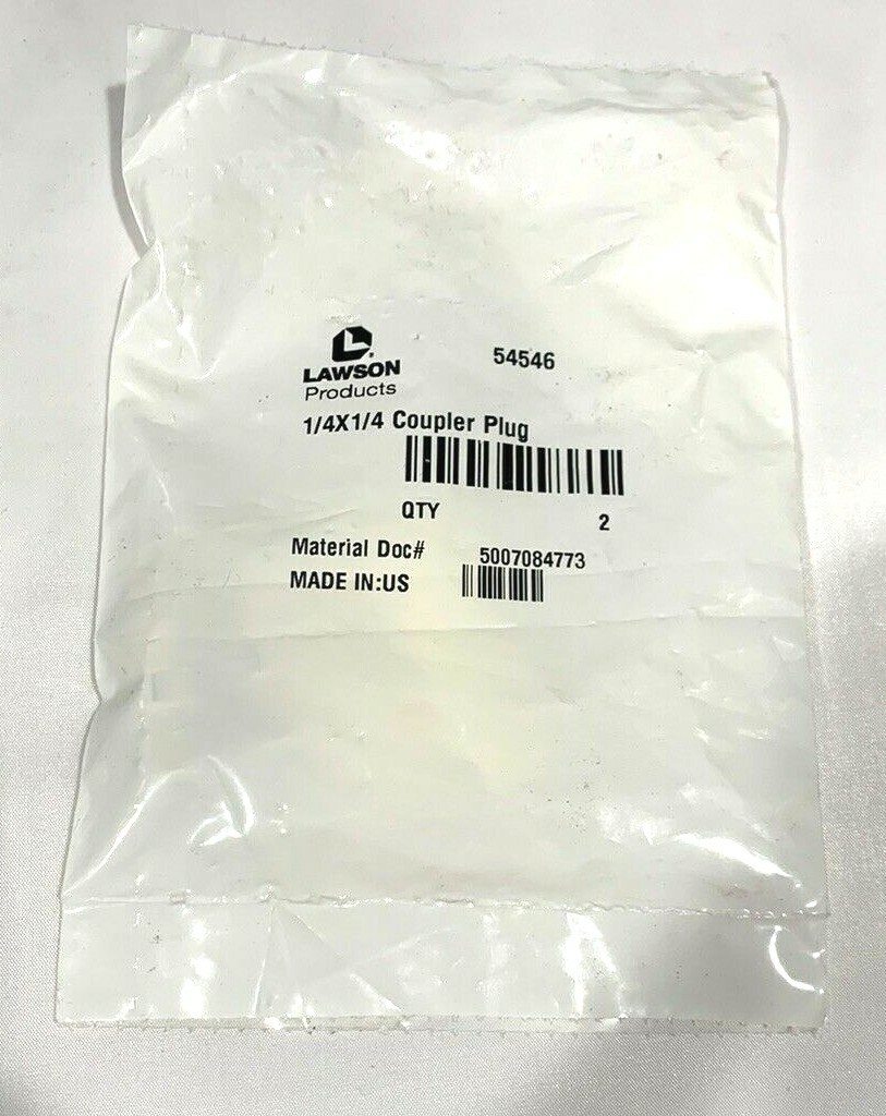 2pk Lawson 54546 1/4X1/4 Coupler Plug NEW