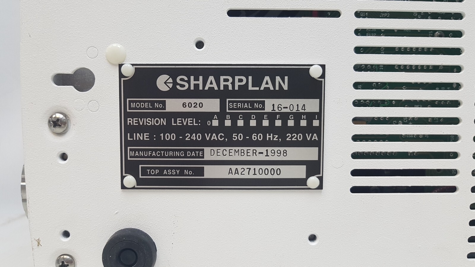 LUMENIS SHARPLAN 6020, Diode Laser System ; ASSY AA2710000