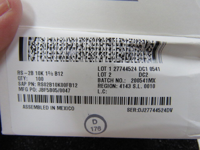 DALE RS2B-10K1% Qty of 23 per Lot RES AXIAL 3W 10K 1%
