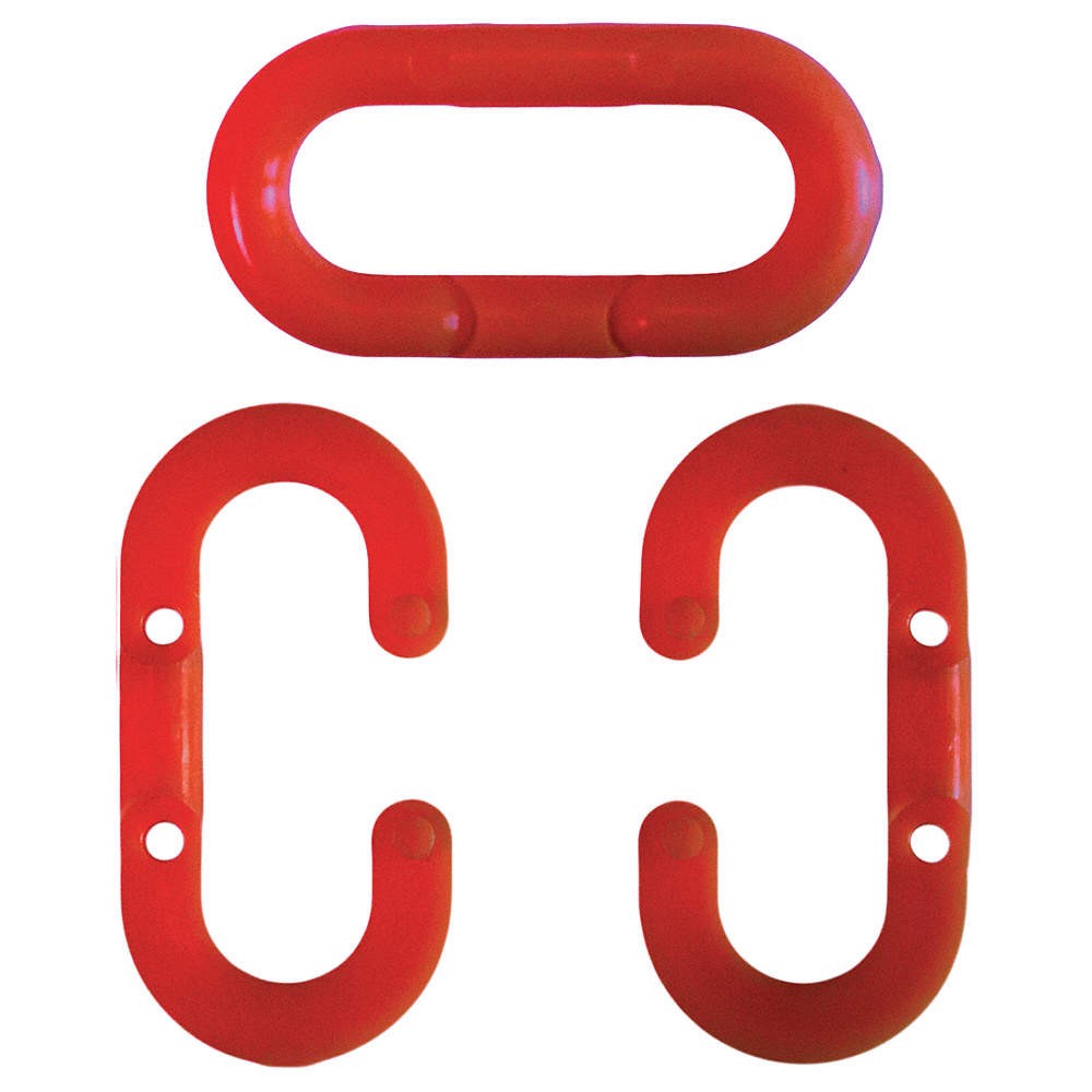 GRAINGER APPROVED 30705-10 Chain Link,Red,1-1/2″ Size,Plastic,PK10 490Z99