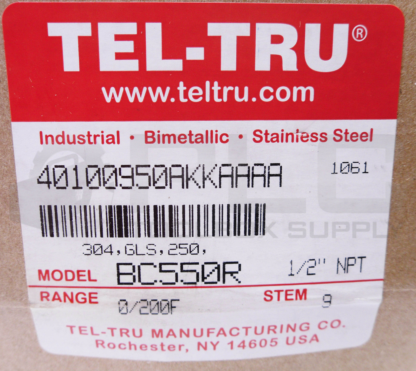 NEW TEL-TRU BC550R BIMETALLIC THERMOMETER 0-200DEG F 1/2″NPT