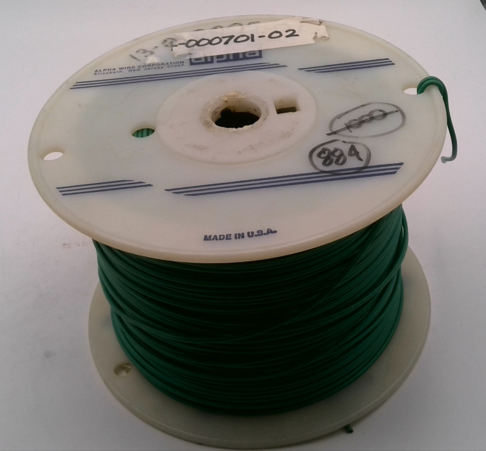 ALPHA WIRE 3055 GR001 HOOK-UP STRND 18AWG GRN (LOT OF 100FT)
