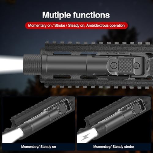 Tactical Flashlight Weapon Light 1750 Lumens Picatinny Mlok Strobe Waterproof