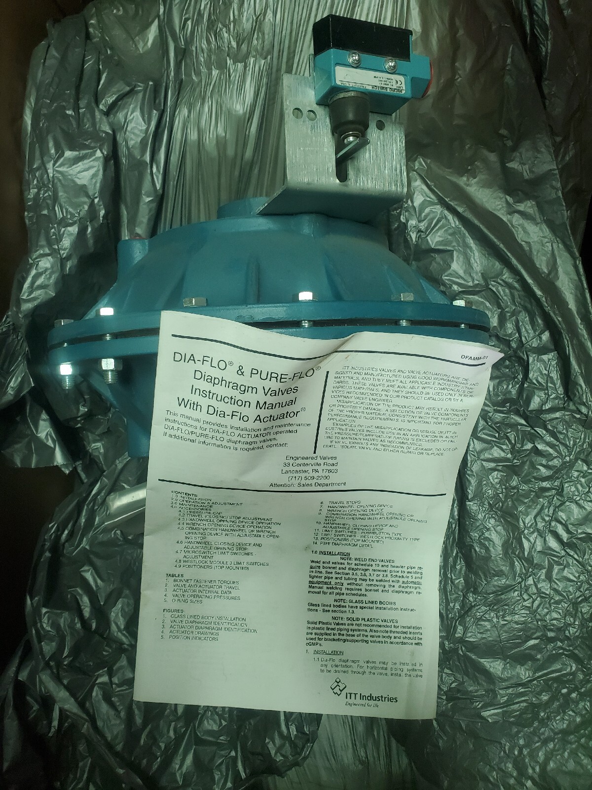 ITT DIA-FLO 4-2000-M-34-3350-LS3 VALVE ACTUATOR NO.50 AIR MOTOR 150 CWP