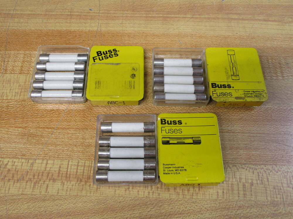 Buss ABC-1 Bussmann Fuse Cross Ref 6F038 White (Pack of 10)