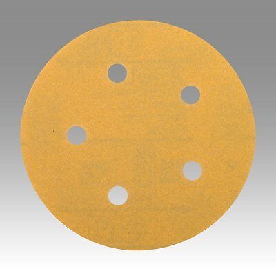 3M Hookit Gold Film Disc 255L, 5 in x NH, 5 Hole, P220, D/F, Die 50 (Case of 4)