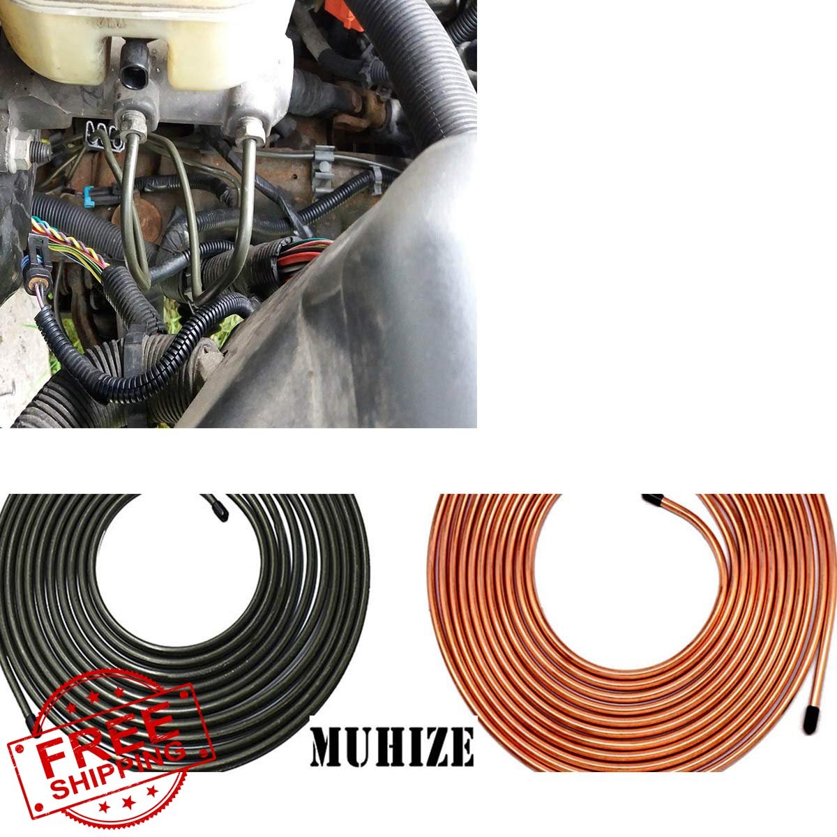 MuHize 5/16” Black Brake Line Tubing Kit 25ft