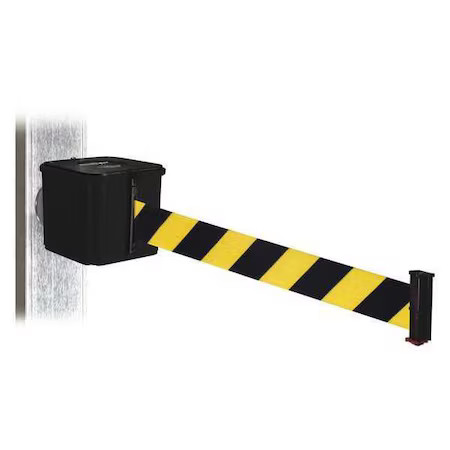 Retracta-Belt Wh412sb15-Byd-Mm Belt Barrier, Magnet, Blk/Ylw Belt, 15Ft. L