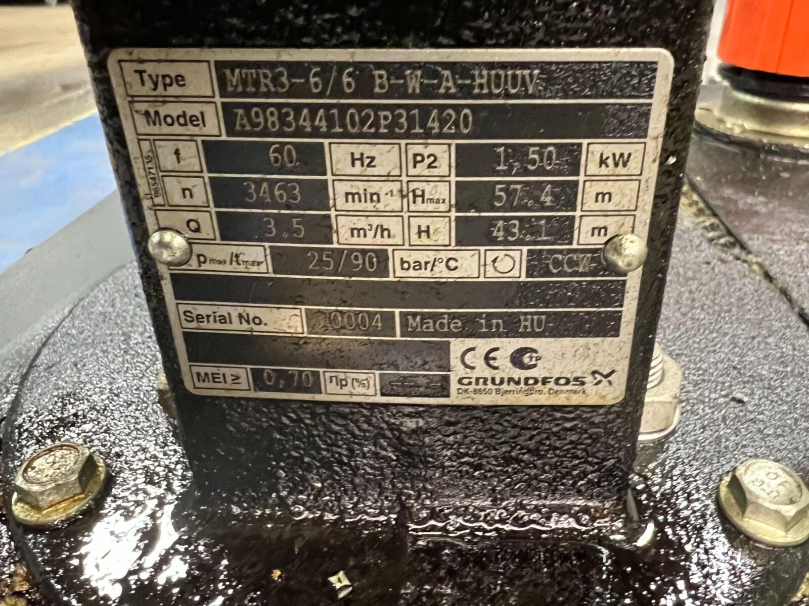 Ritter & Bader #WWT16-09-16-5-UL Water Chiller w/Grundfos #MTR3-6/6 B-W-A-HUUV P