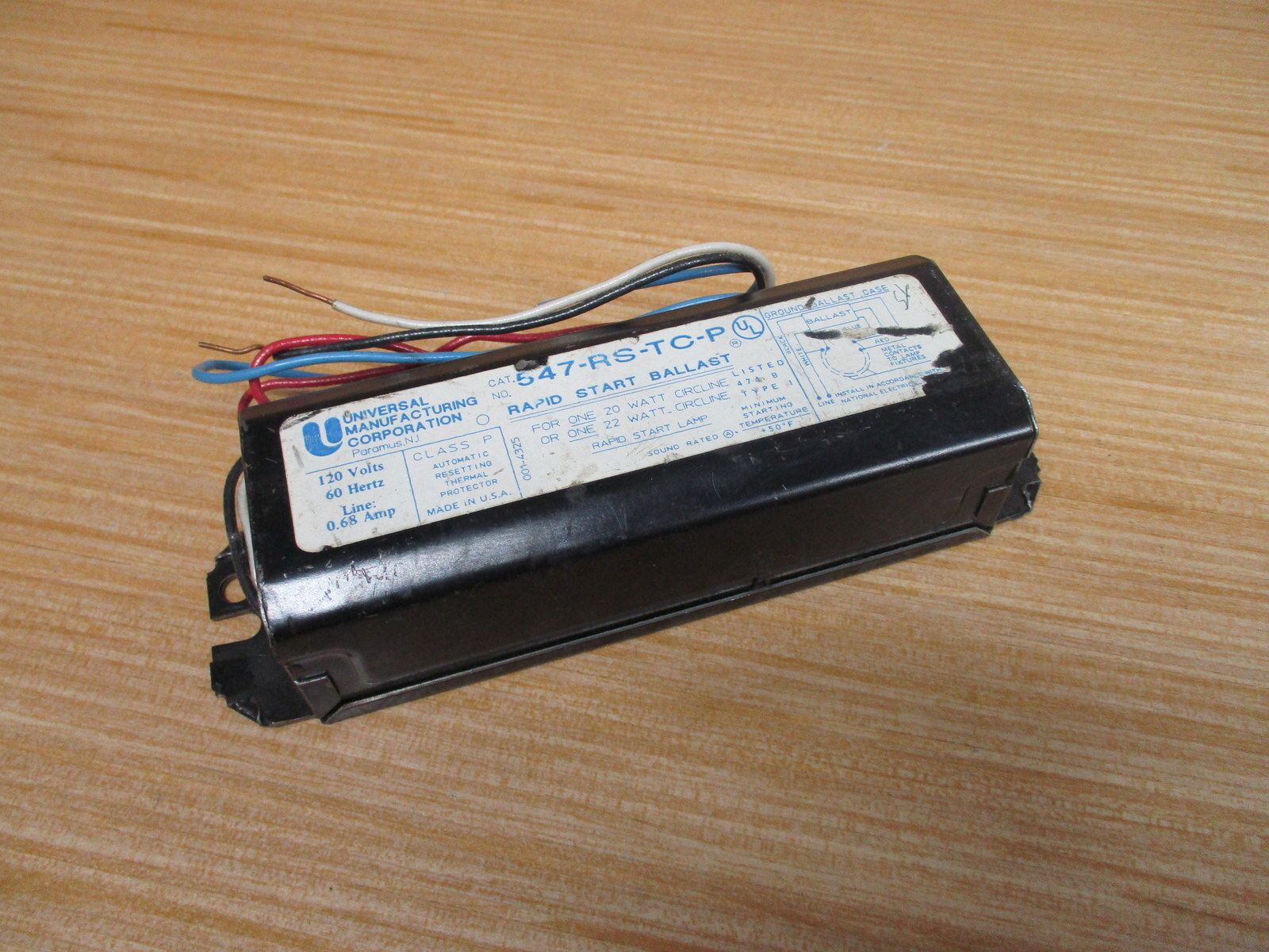 Universal Manufacturing 547-RS-TC-P Ballast 547RSTCP
