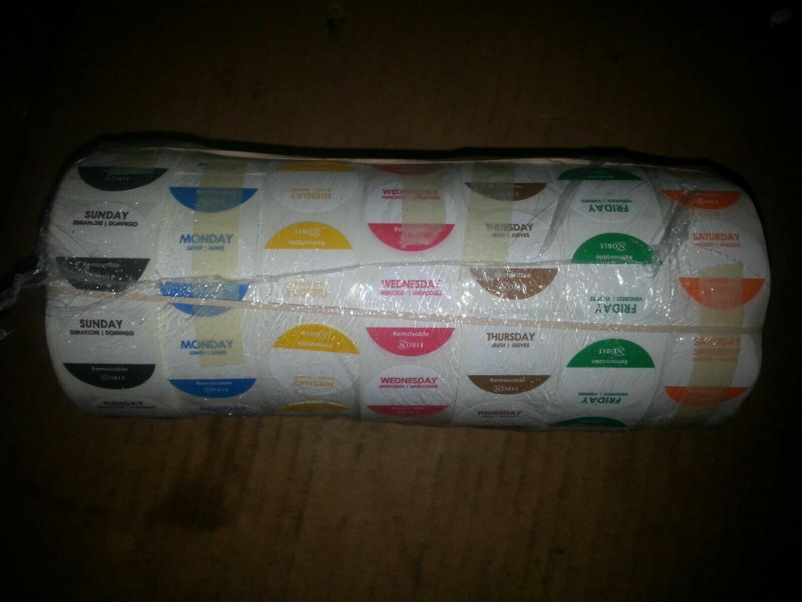 Noble 3227DAYRKIT 1in Removable Day of Week Food Rotation Label 7 Rolls FIFO Set