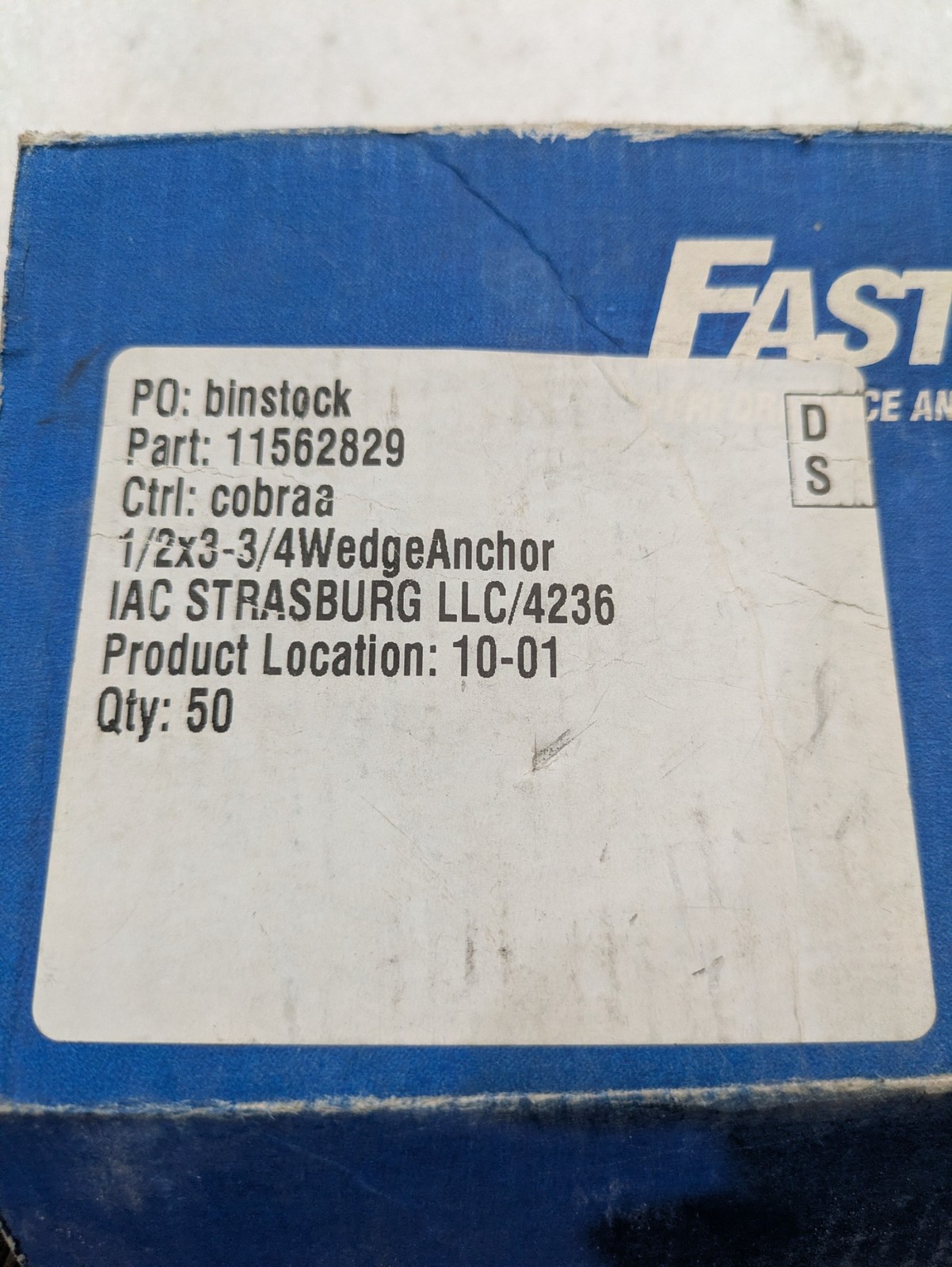 Fastenal 11562829 Mixed Lot Wedge Anchors Drill Bits Hardware OEM
