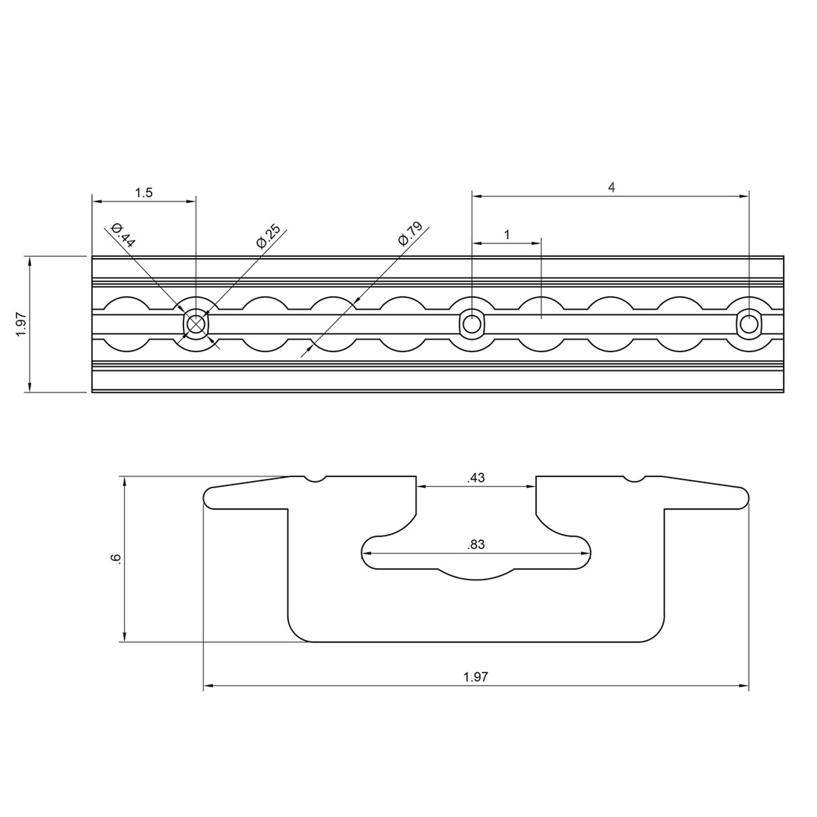 USCC 96″ Flanged L Track – Secure Motorcycle, ATV, UTV, and More