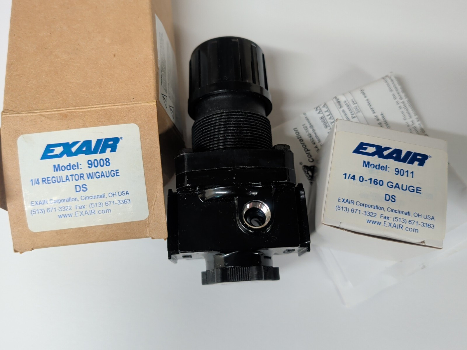 EXAIR Model 9008 1/4 NPT Pressure Regulator with 160psi gauge 9011