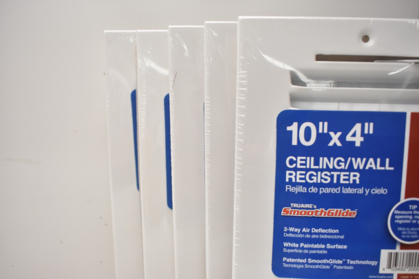 TruAire 10 in. x 4 in. 2 Way Wall/Ceiling Register Lot of 5 H102M 10X04